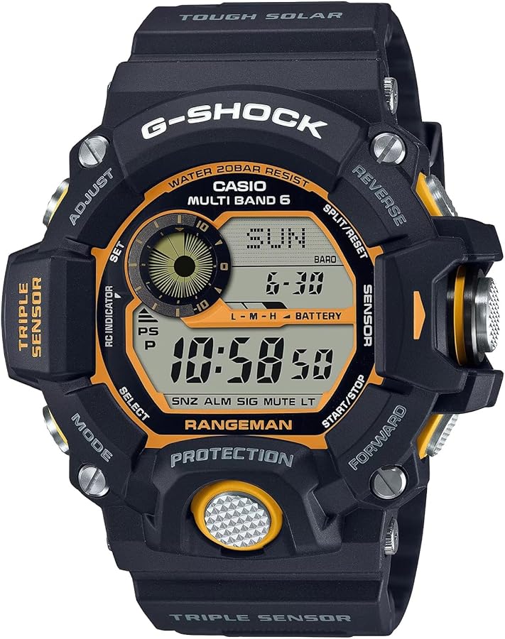 Amazon.com: G-Shock GW9400Y-1 Rangeman Atomic Solar Yellow Black