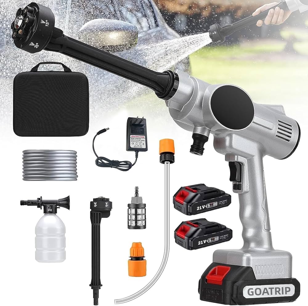 Amazon | [2024新登場強化版]高圧洗浄機 コードレス 充電式 家庭用洗車
