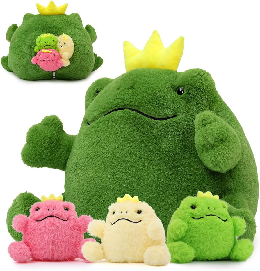Amazon.co.jp: Tezituor 巨大な王冠 カエルのぬいぐるみ 枕 16.5インチ