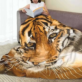 Amazon｜毛布 虎 トラ 動物 (1) アニメ ひざ掛け 軽量 薄手
