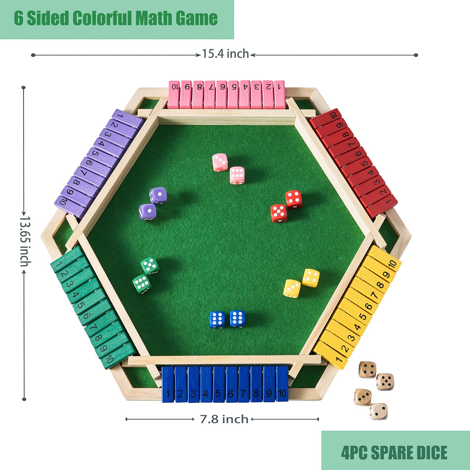 Amazon | Vamslove シャット・ザ・ボックスゲーム 6人用 12+4個の