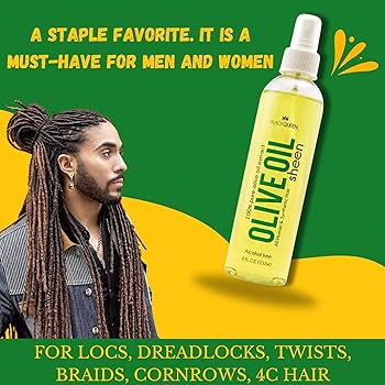 Amazon.com: Black Queen Olive Oil Sheen Spray for Locs, Dreadlocks