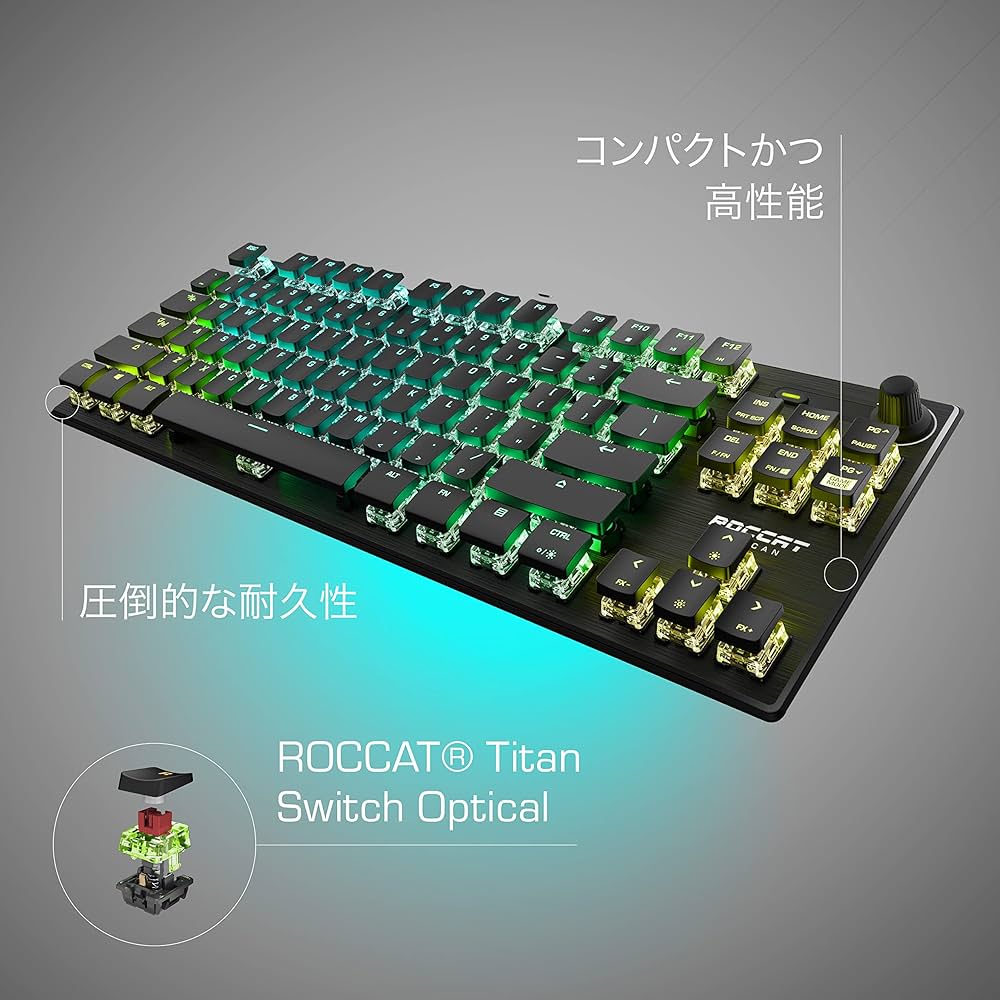 Amazon.co.jp: ROCCAT Vulcan TKL Pro コンパクト光学 RGB USB