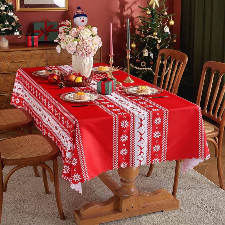 Amazon｜[XMTAN] 長方形 テーブルクロス クリスマス飾り 布 テーブル