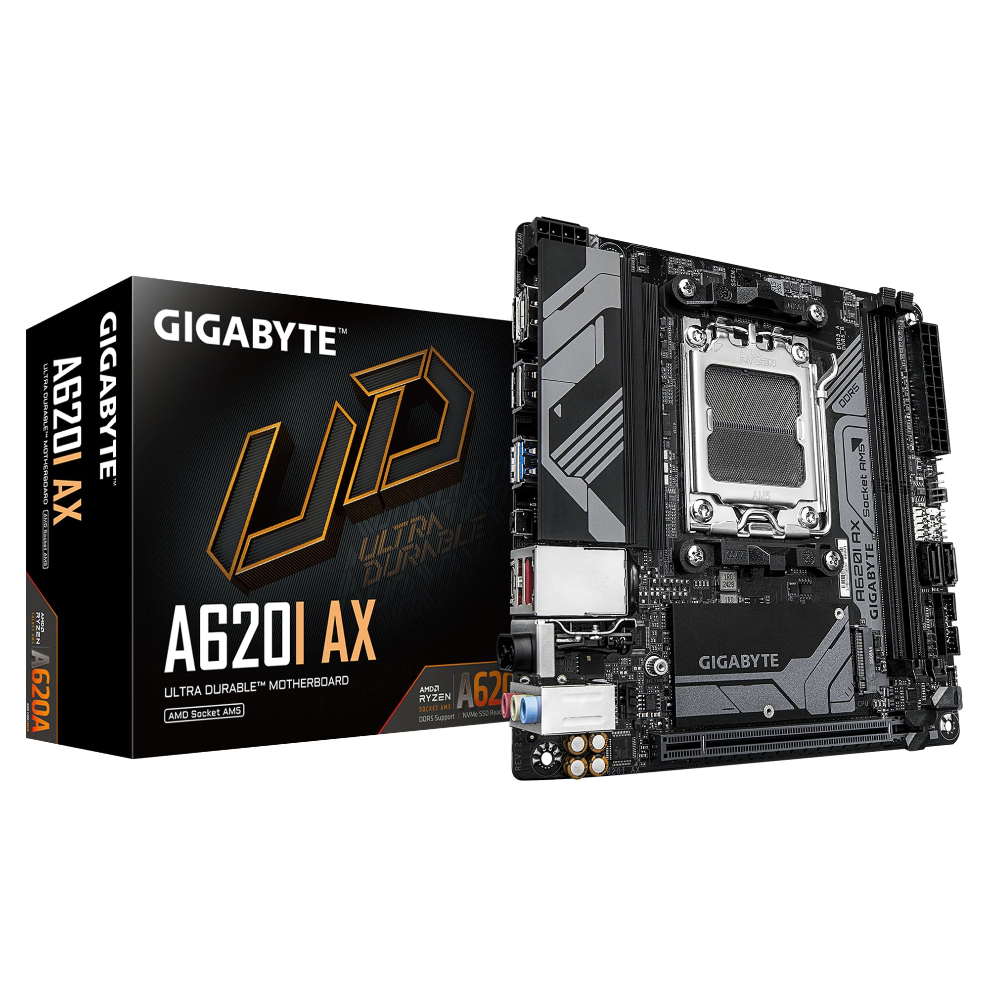 GIGABYTE A620I AX (AM5/ LGA 1718/ AMD/ A620/ Mini-ITX/ 5-Year