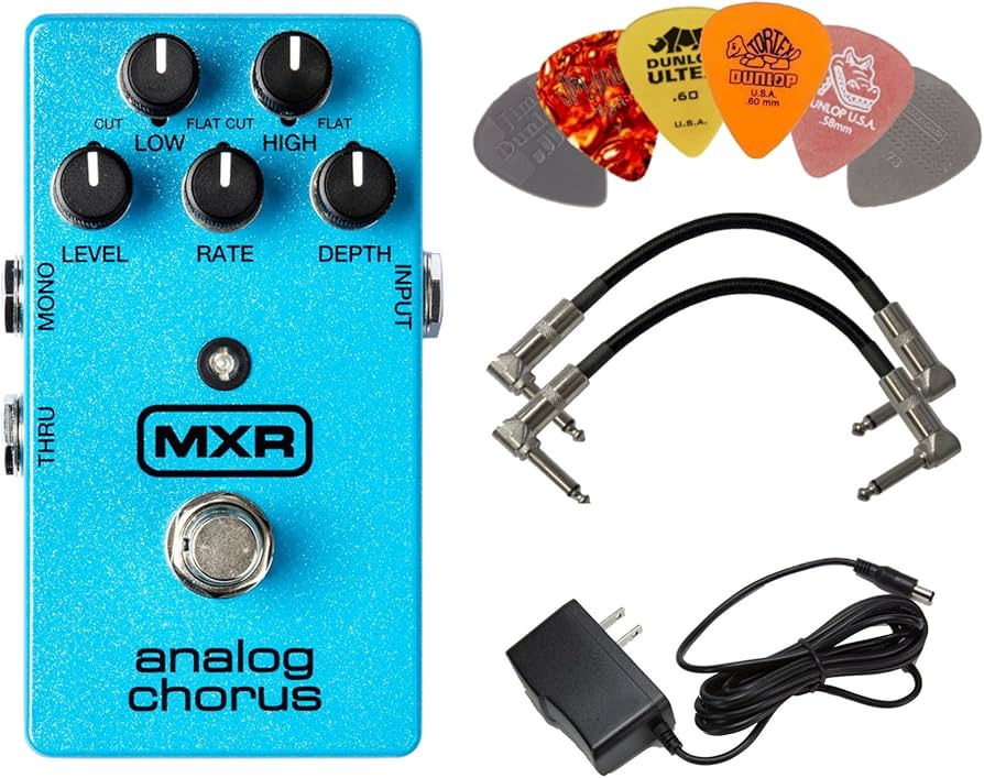 Amazon.com: MXR M234 Analog Chorus Effects Pedal BUNDLE with AC/DC