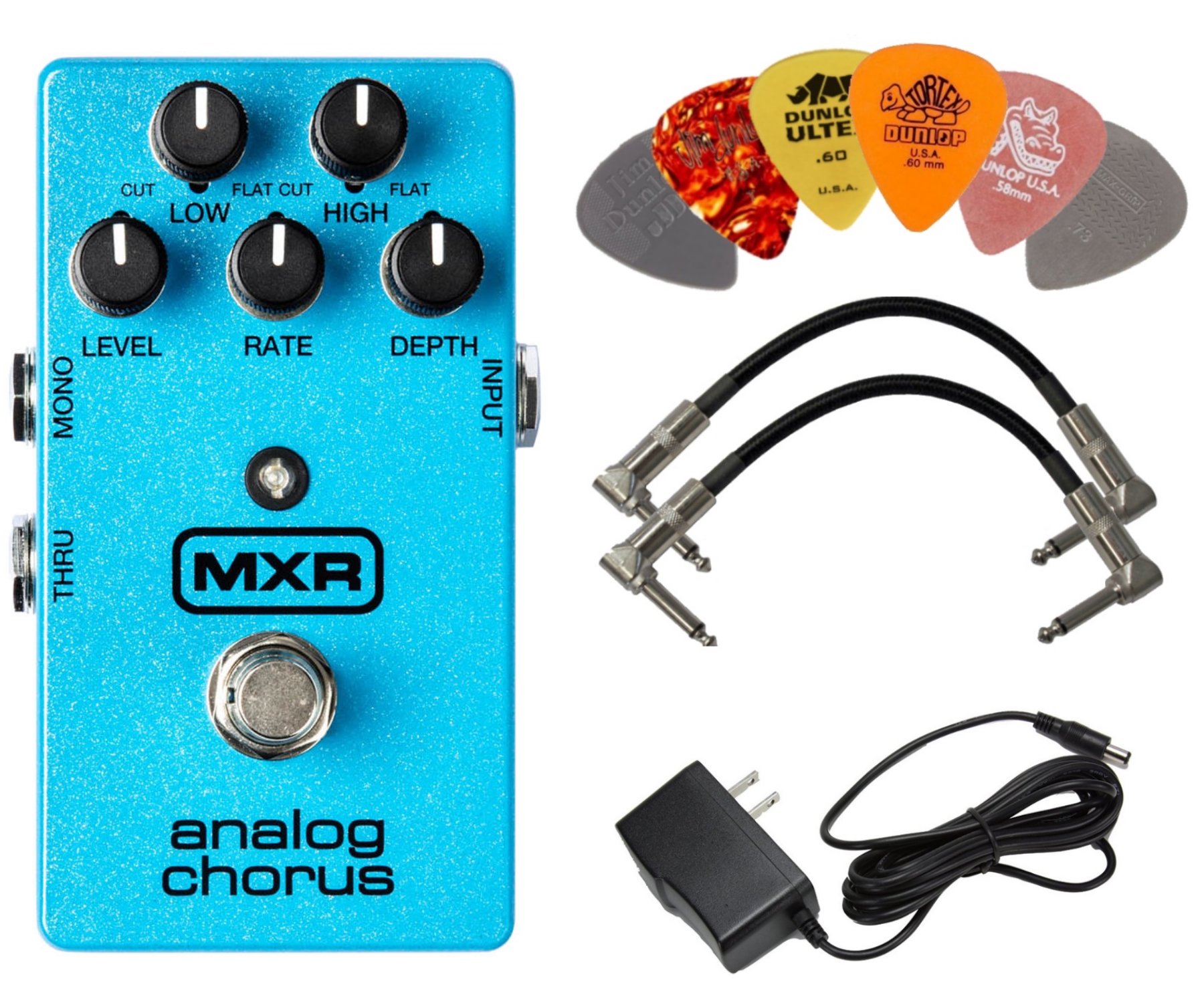 Amazon.com: MXR M234 Analog Chorus Effects Pedal BUNDLE with AC/DC