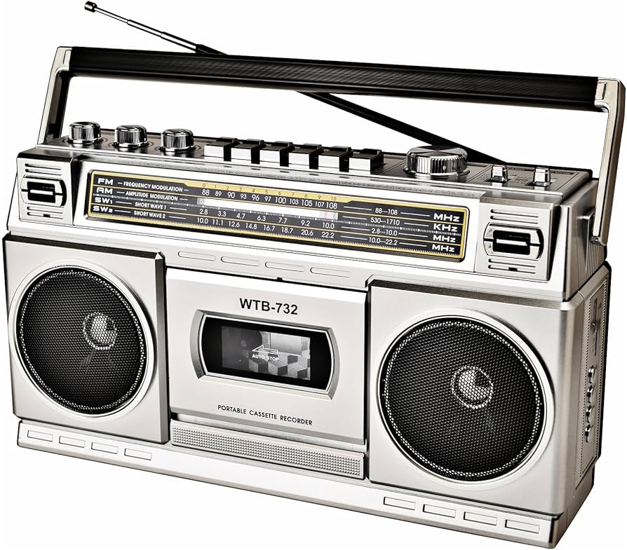 Amazon.co.jp: ラジカセ レトロ 80年代スタイル カセットプレーヤー