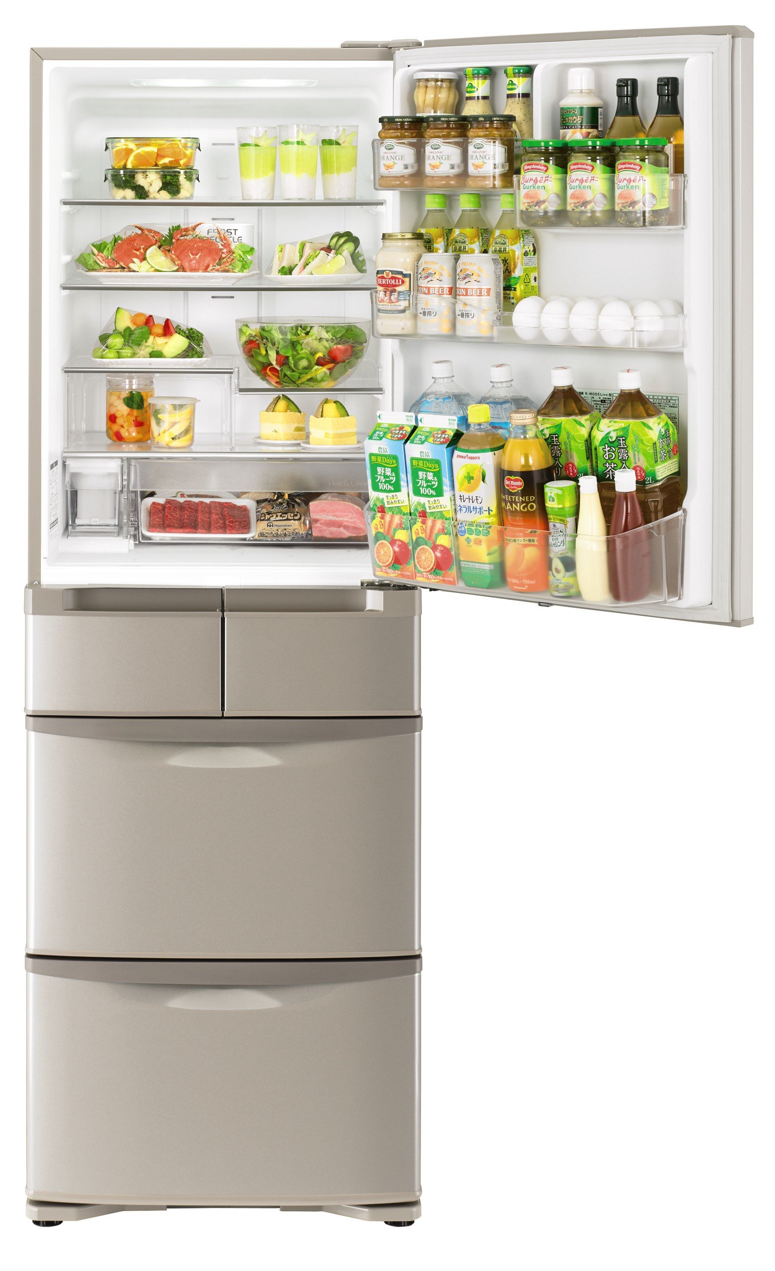 Amazon.co.jp: 日立 冷蔵庫 401L 5ドア ソフトブラウン R-K42F T