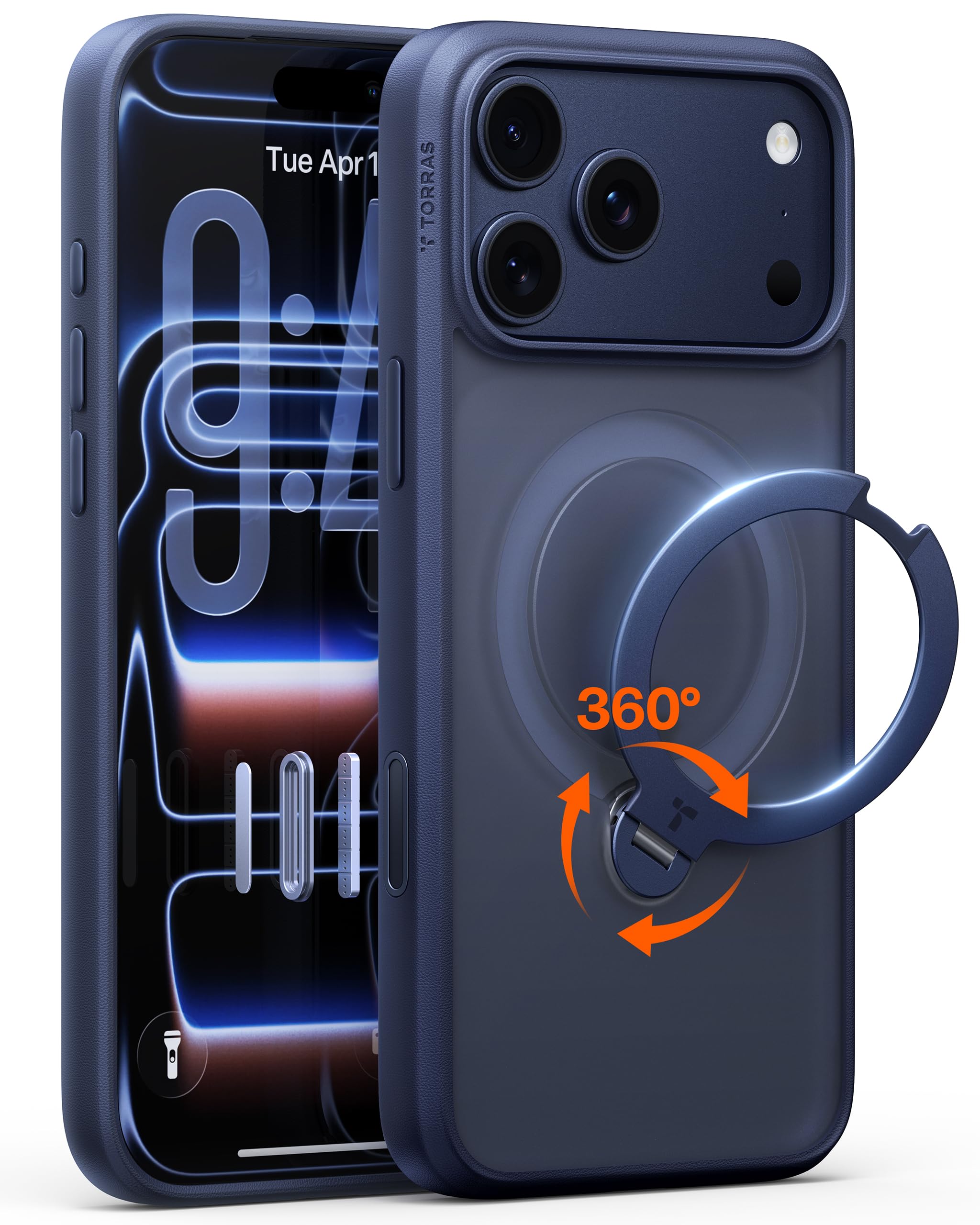 Amazon.com: TORRAS Ostand Q3 Spin for iPhone 17 Pro Case with 360