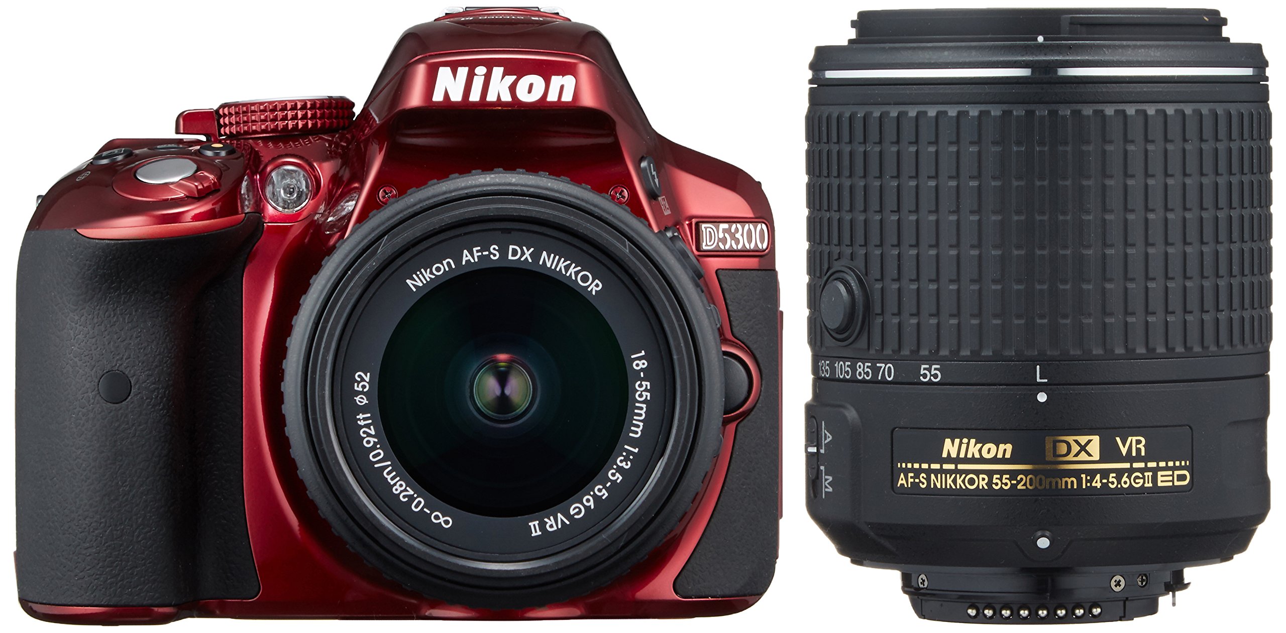 Amazon.co.jp: Nikon DSLR Camera D5300 Double Zoom Kit 2, Red