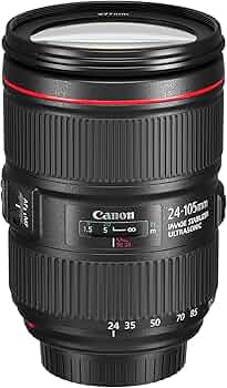 Amazon.com : Canon EF 24–105mm f/4L is II USM Lens, Black