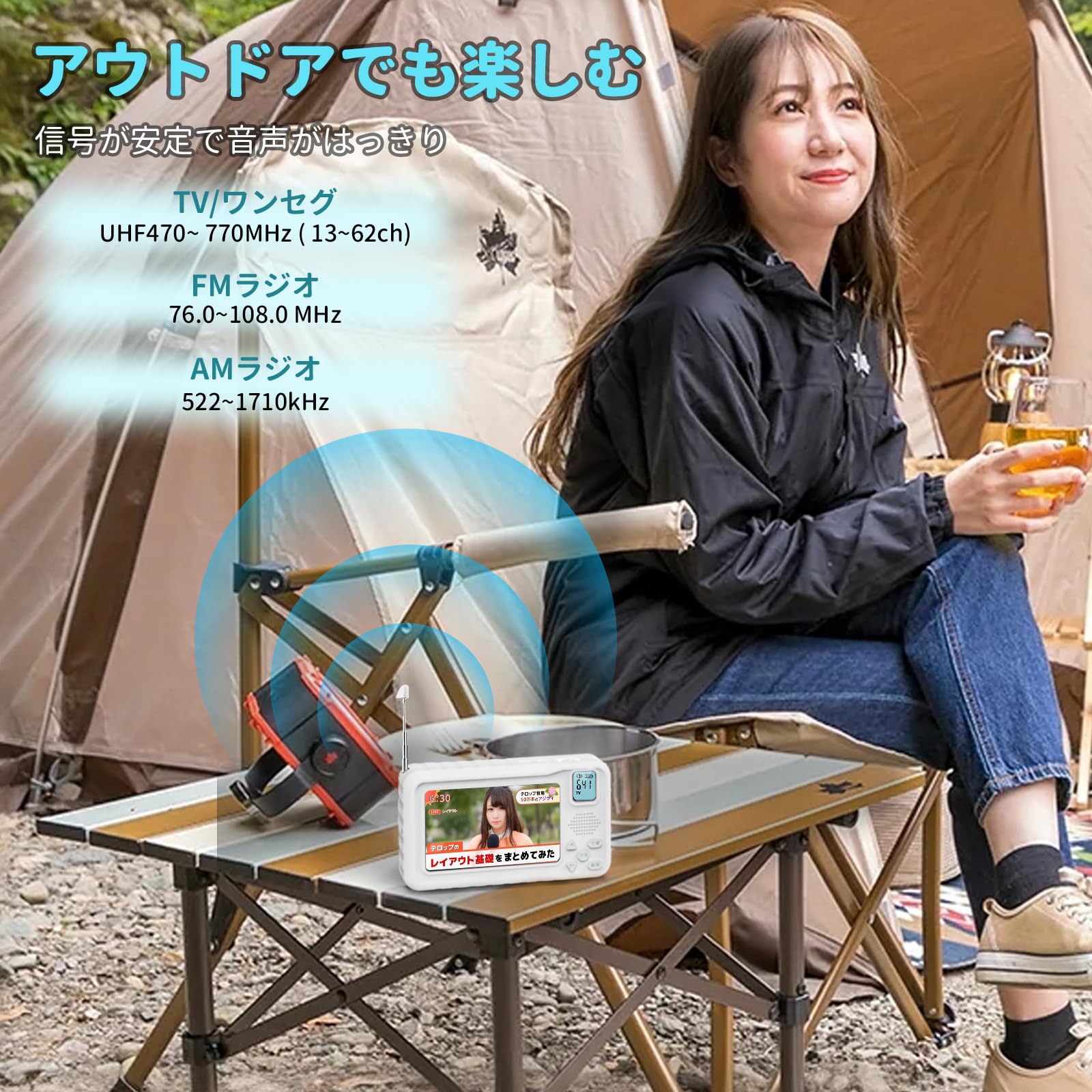 Amazon | 【2023年発売】 ポータブルテレビ・4.3ンチ多機能ワンセグ