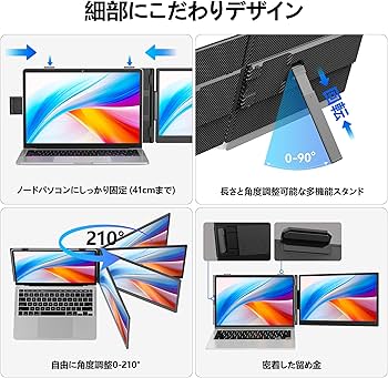 Amazon.co.jp: Laptomo デュアルモニター 14インチ モバイルモニター