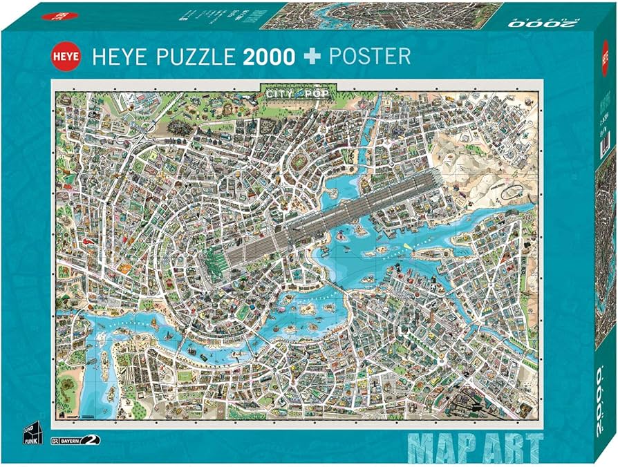 Amazon.com: Heye 29844 City of Pop Standard 2,000 Pieces – Map Art