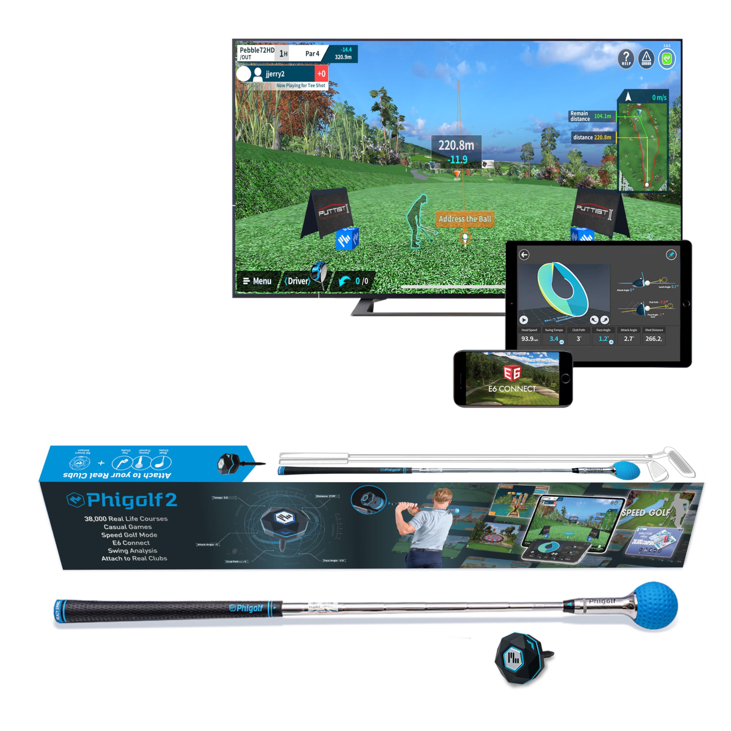 Amazon | PHIGOLF Phigolf2 ゴルフシミュレーター スイングスティック
