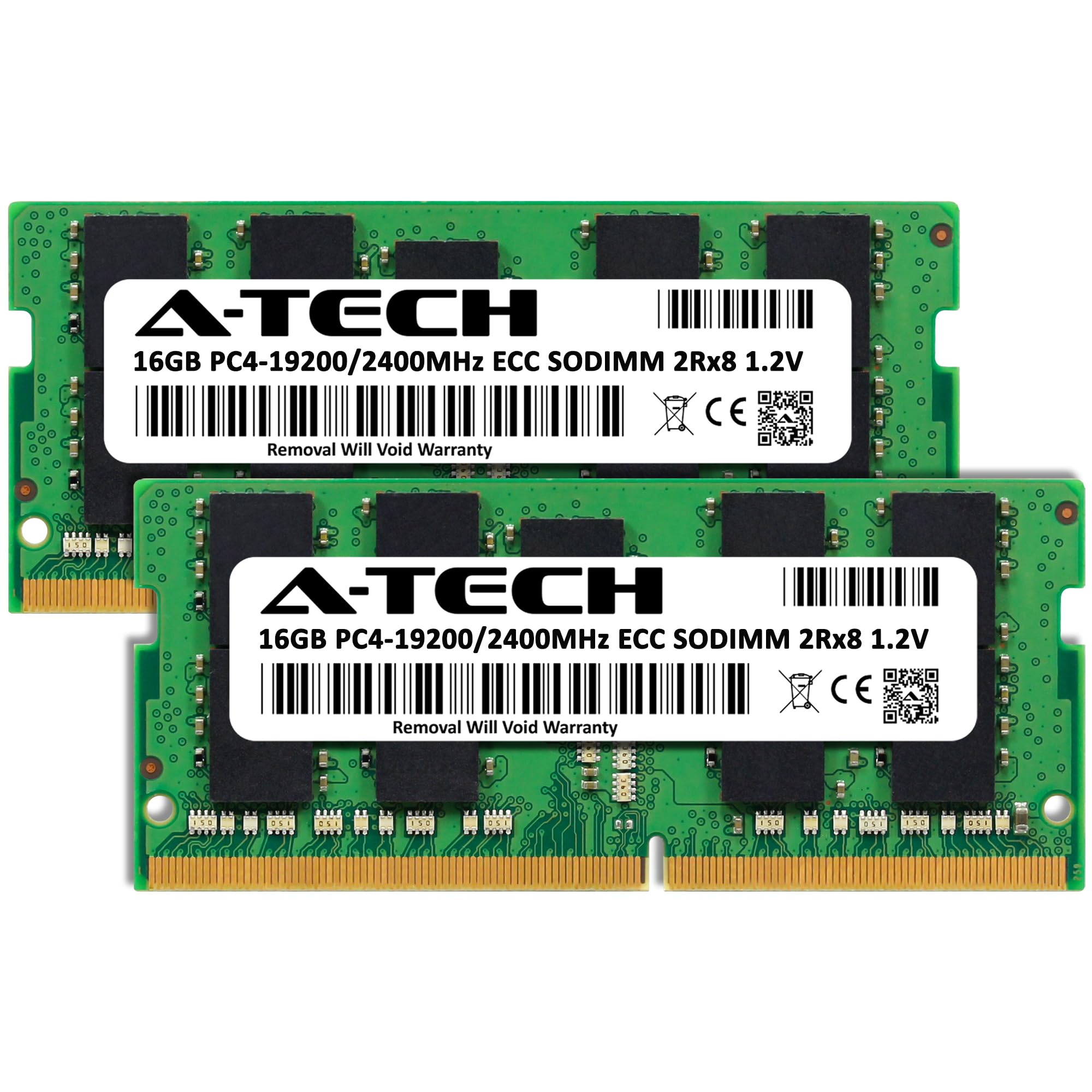 A-Tech 32GB Kit (2x16GB) DDR4 2400MHz PC4-19200 ECC SODIMM 2Rx8
