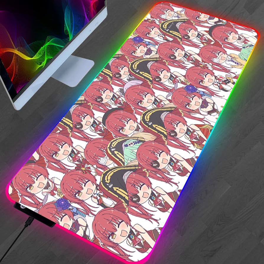 Amazon.co.jp: ゲーミングマウスパッド宝鐘マリンホロライブRGB大型