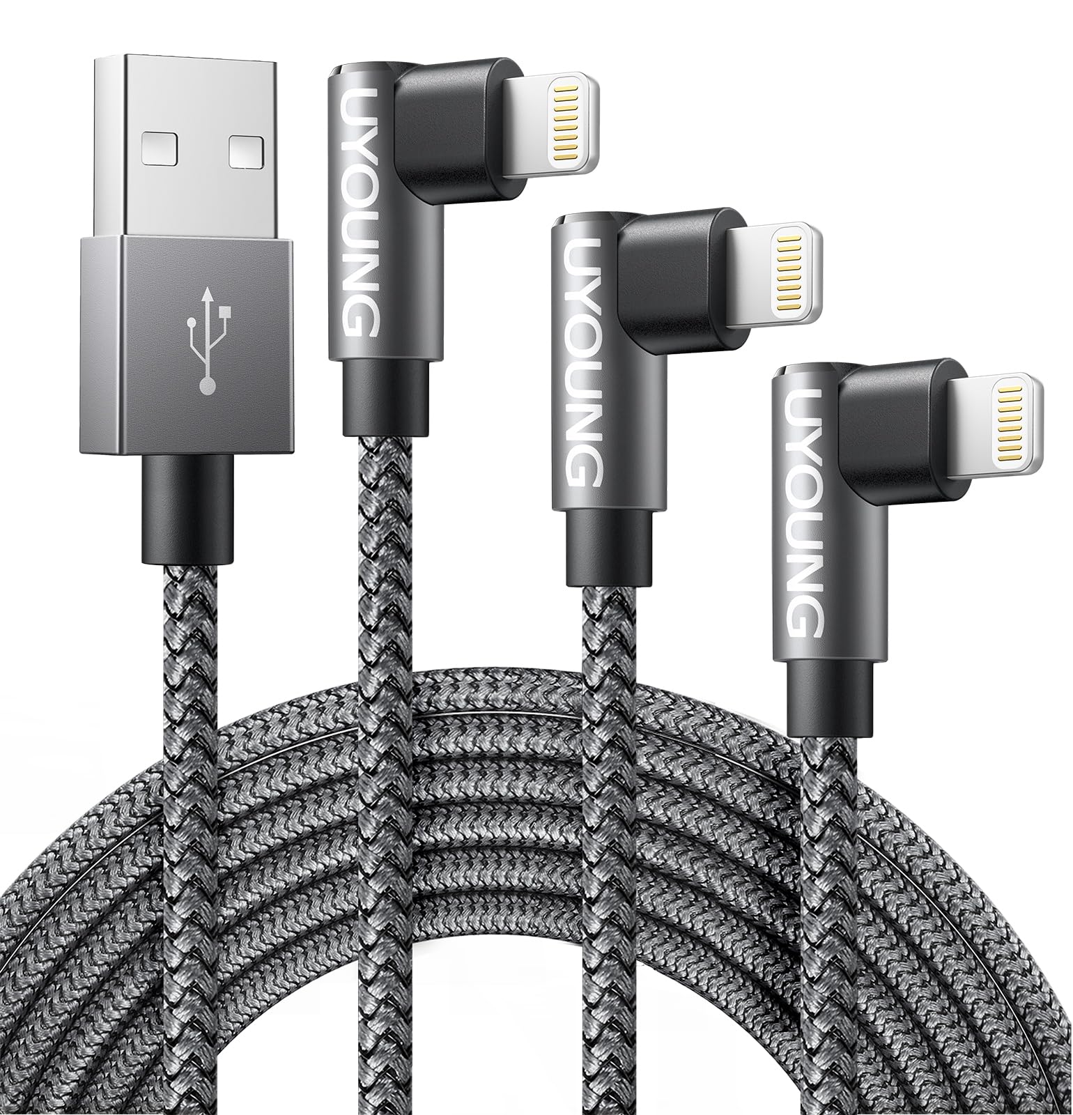 Amazon.co.jp: UYOUNG iPhone 充電ケーブル 90度 2M Lightningケーブル