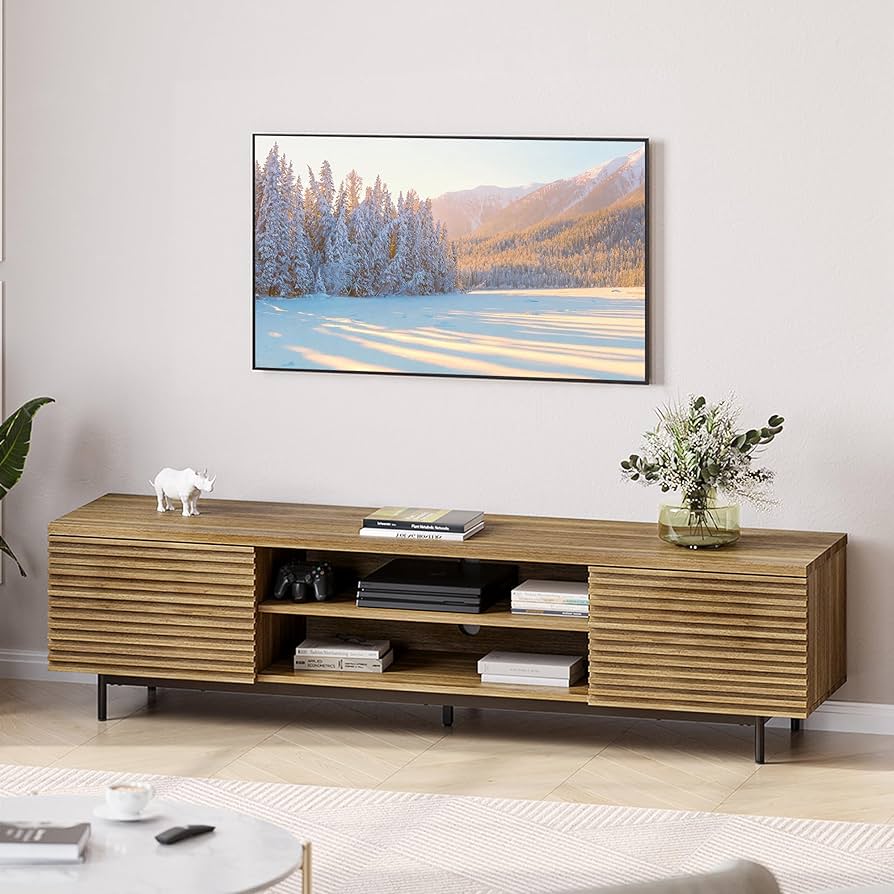 Amazon.com: BELLEZE Fluted TV Stand for TV up to 75