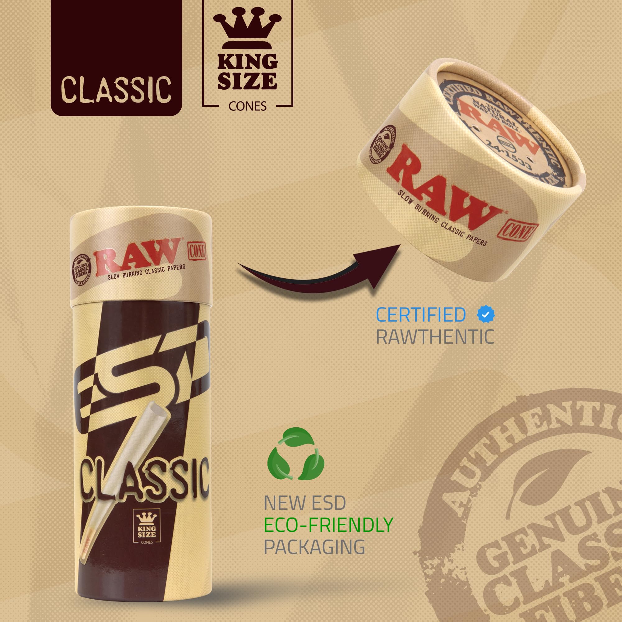Amazon.com: RAW Cones Classic King Size - 100 Pack - Slow Burning