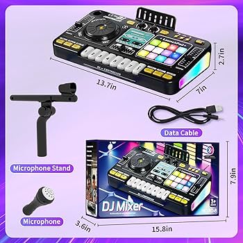 Amazon.com: Kids DJ Mixer Board Controller Toy Set with Turntable