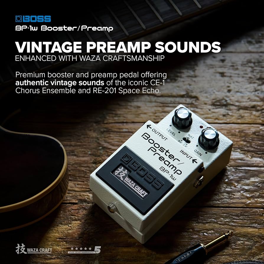 Amazon.com: BOSS BP-1W Booster/Preamp | Premium Waza Craft Guitar