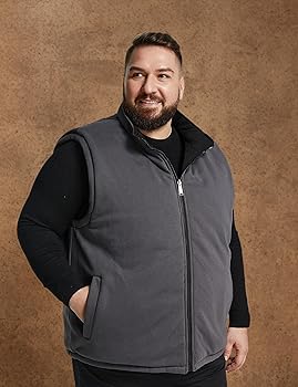 Soularge Men's Big and Tall Winter Zip up Stand Collar Puffer Vest