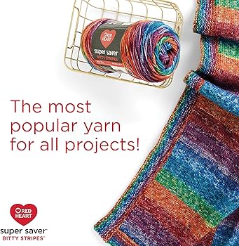 Amazon.com: Red Heart Super Saver Bitty Stripes Sunset Beach Yarn