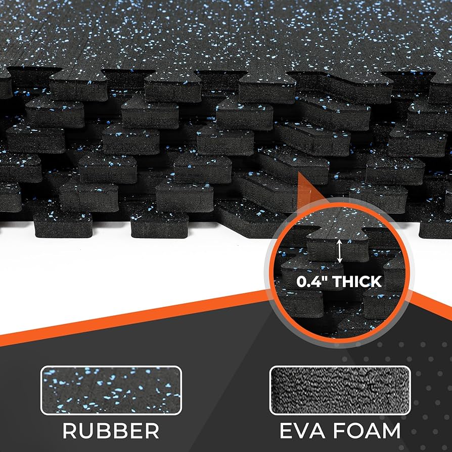 Amazon.com: SUPERJARE 0.4'' Thick 24 Pcs 96 Sq Ft Rubber Top