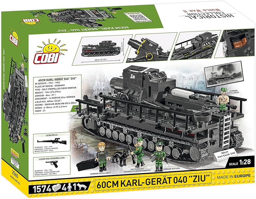 Cobi Toys 1574 Pcs Hc WWII /2560/ 60Cm Karl-Gerat 040 