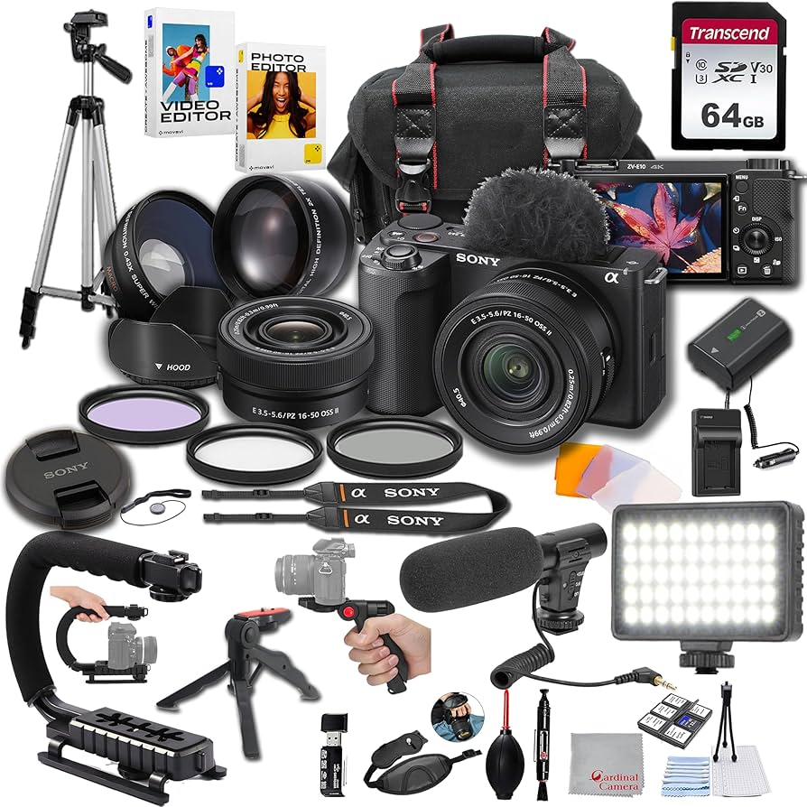 Amazon.com : Sony ZV-E10 II + 16-50mm Lens, LED Light, Microphone