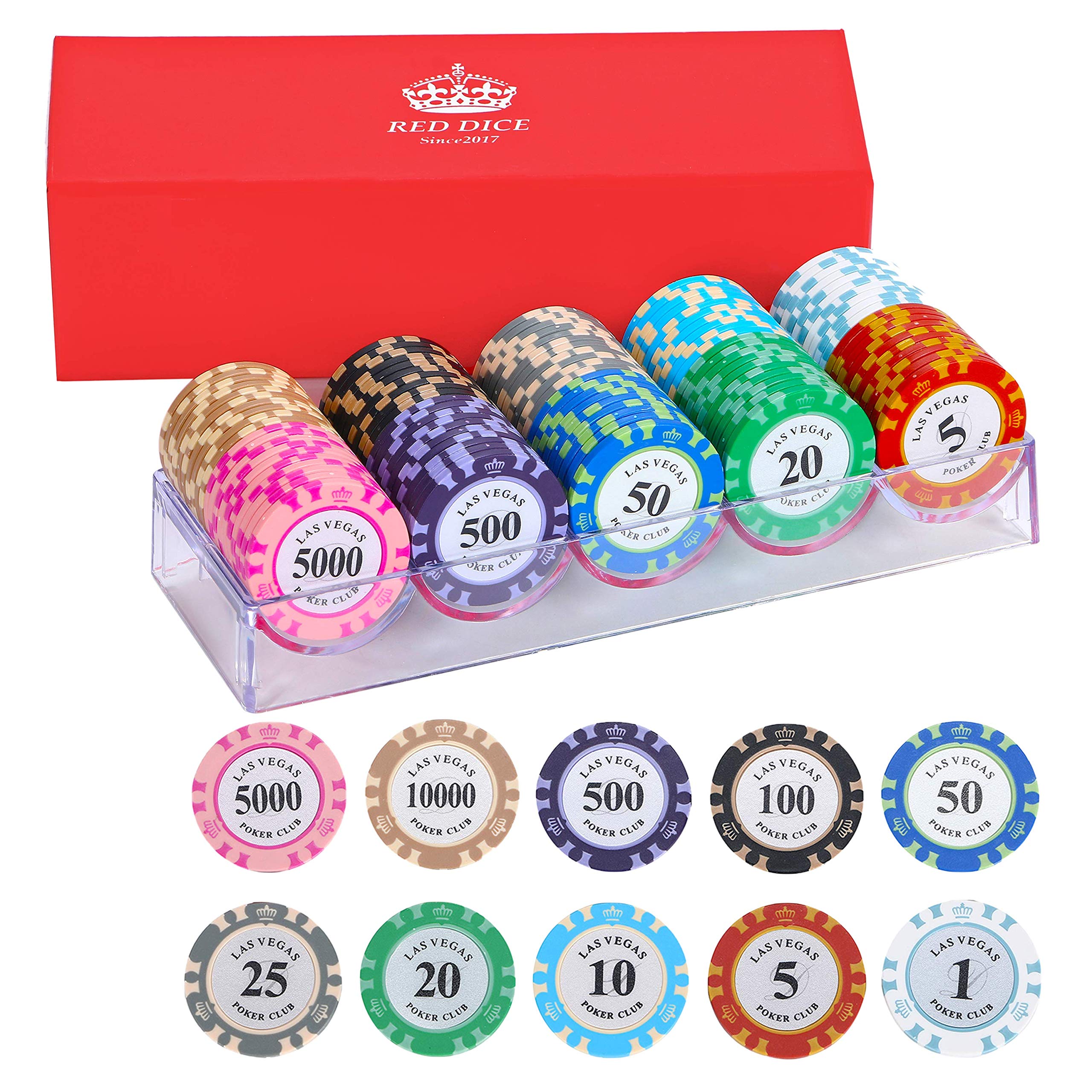 Amazon | Red Dice 本格 カジノチップ プロ仕様 100枚セット(10種類×10