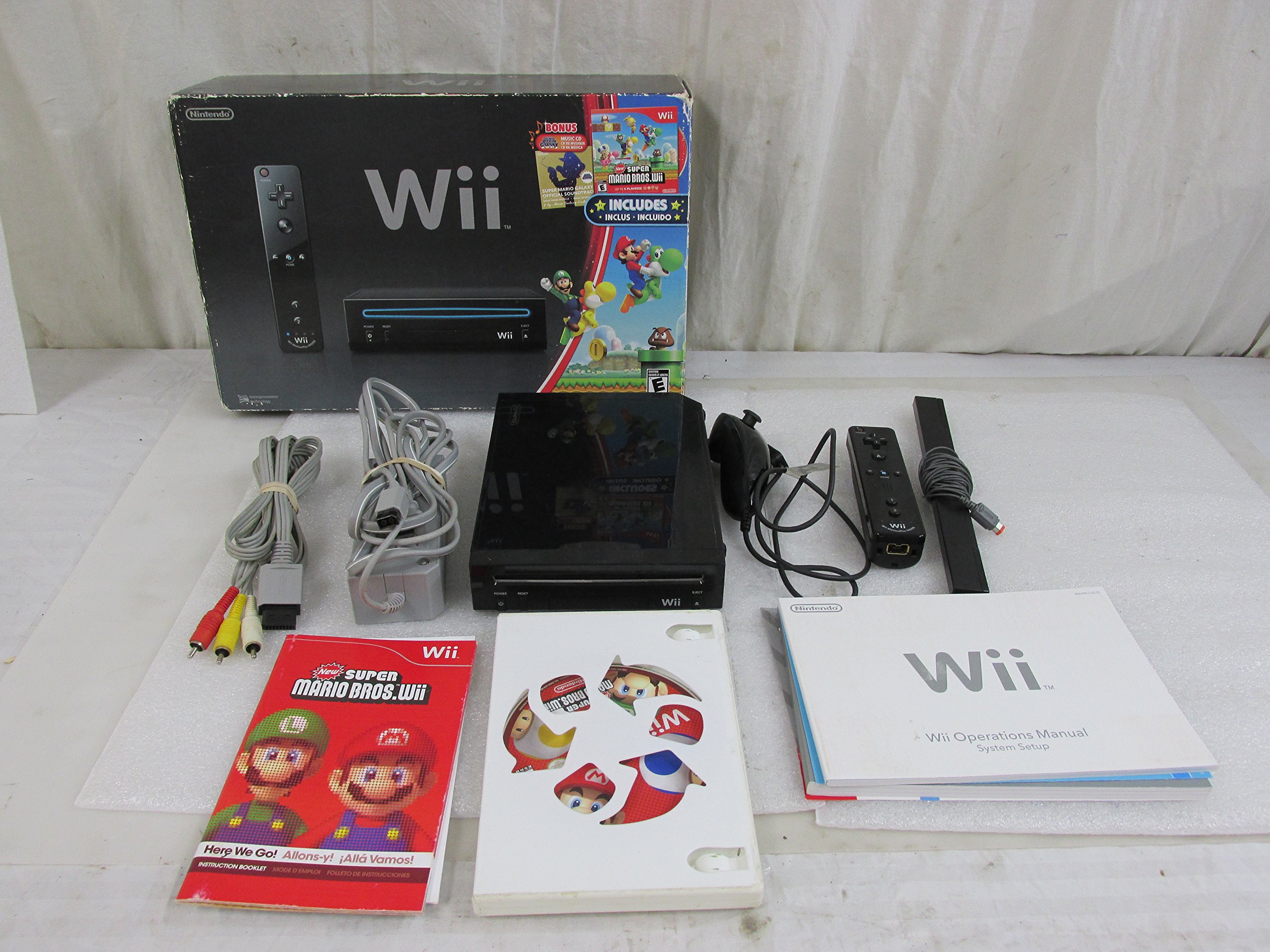 Amazon.com: Wii Black Console with New Super Mario Brothers Wii