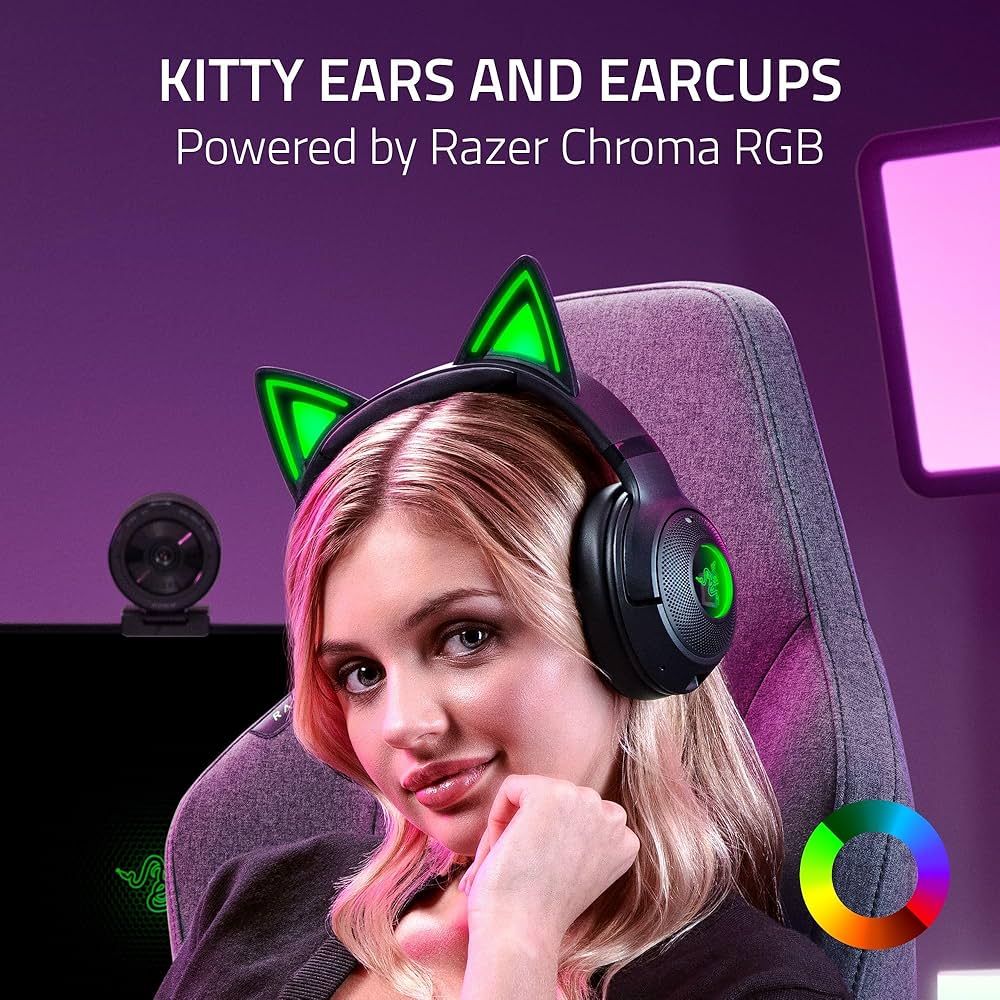Amazon.com: Razer Kraken Kitty V2 BT Wireless RGB Headset: Chroma
