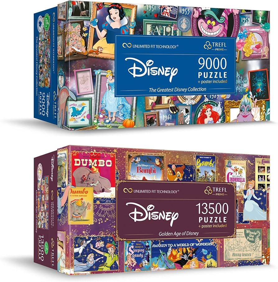 Amazon.com: Trefl Disney 9000 & 13500 Piece Puzzle Bundle - Jigsaw