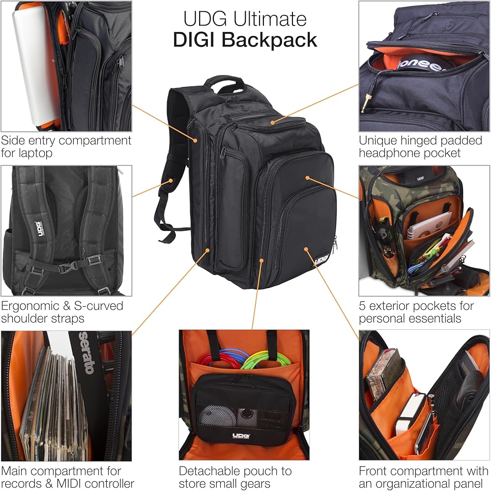 Amazon.com: UDG Ultimate DIGI Backpack Black, Orange inside