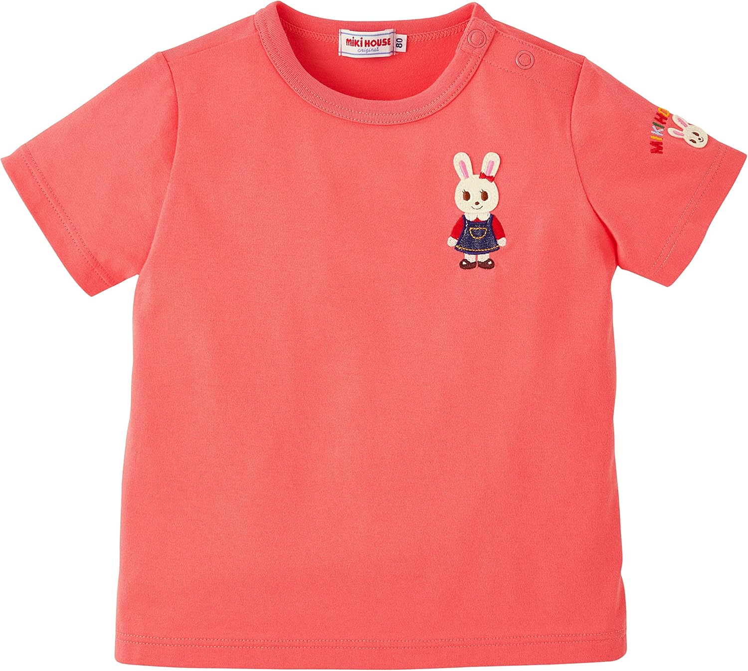 Amazon.co.jp: [ミキハウス] Tシャツ 半袖 無地 薄手 うさぎ 日本製