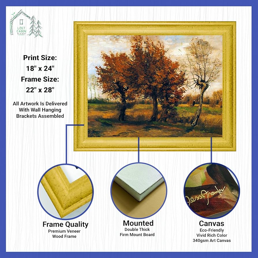 Amazon.co.jp: ヴィンセント・ヴァン・ゴッホ作ロストキャビン秋の風景