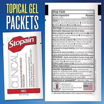 Amazon.com: Stopain Pain Relief Clinical Gel Packets, 50 Pack
