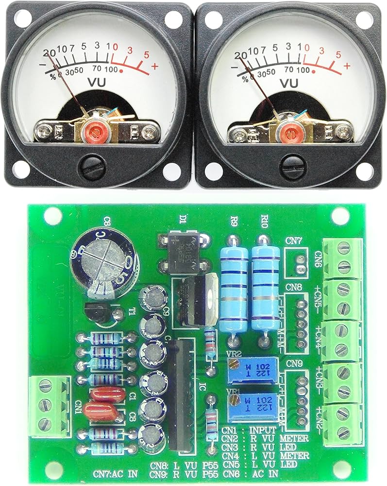 Amazon.co.jp: VUメーター組み込みキット 丸型・アナログメーター