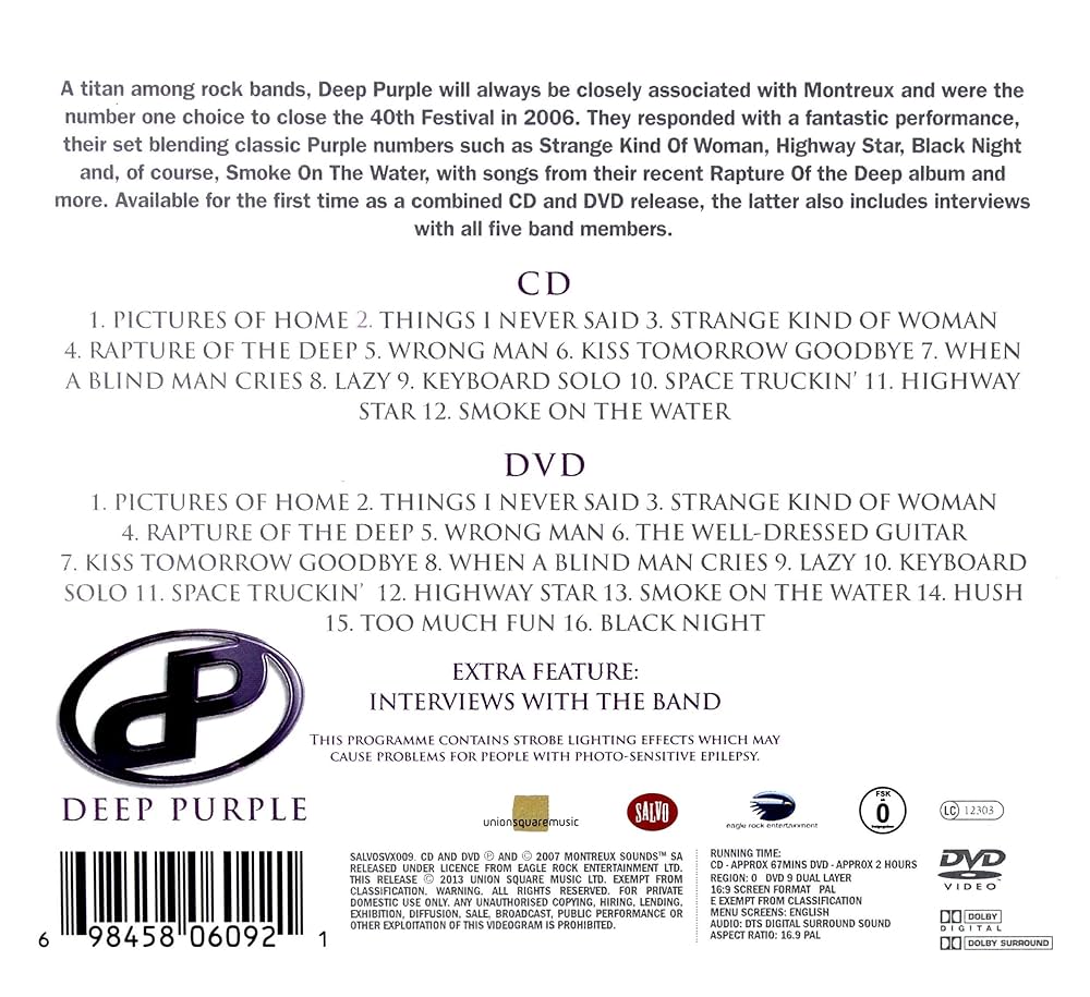 DEEP PURPLE - Live at the Montreux Festival 2006 - Amazon.com Music