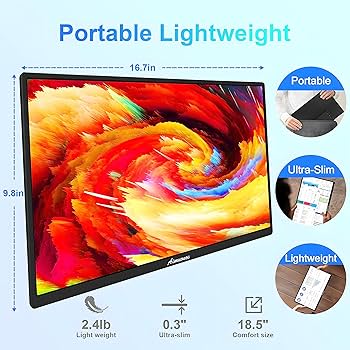 Amazon.com: aimuonos 18.5inch Portable Monitor for Laptop,1080P