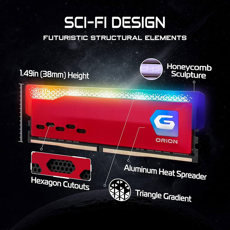 Amazon.co.jp: GeIL ORION RGB DDR4 RAM，32GB (16GBx2) 3600MHz 1.35V