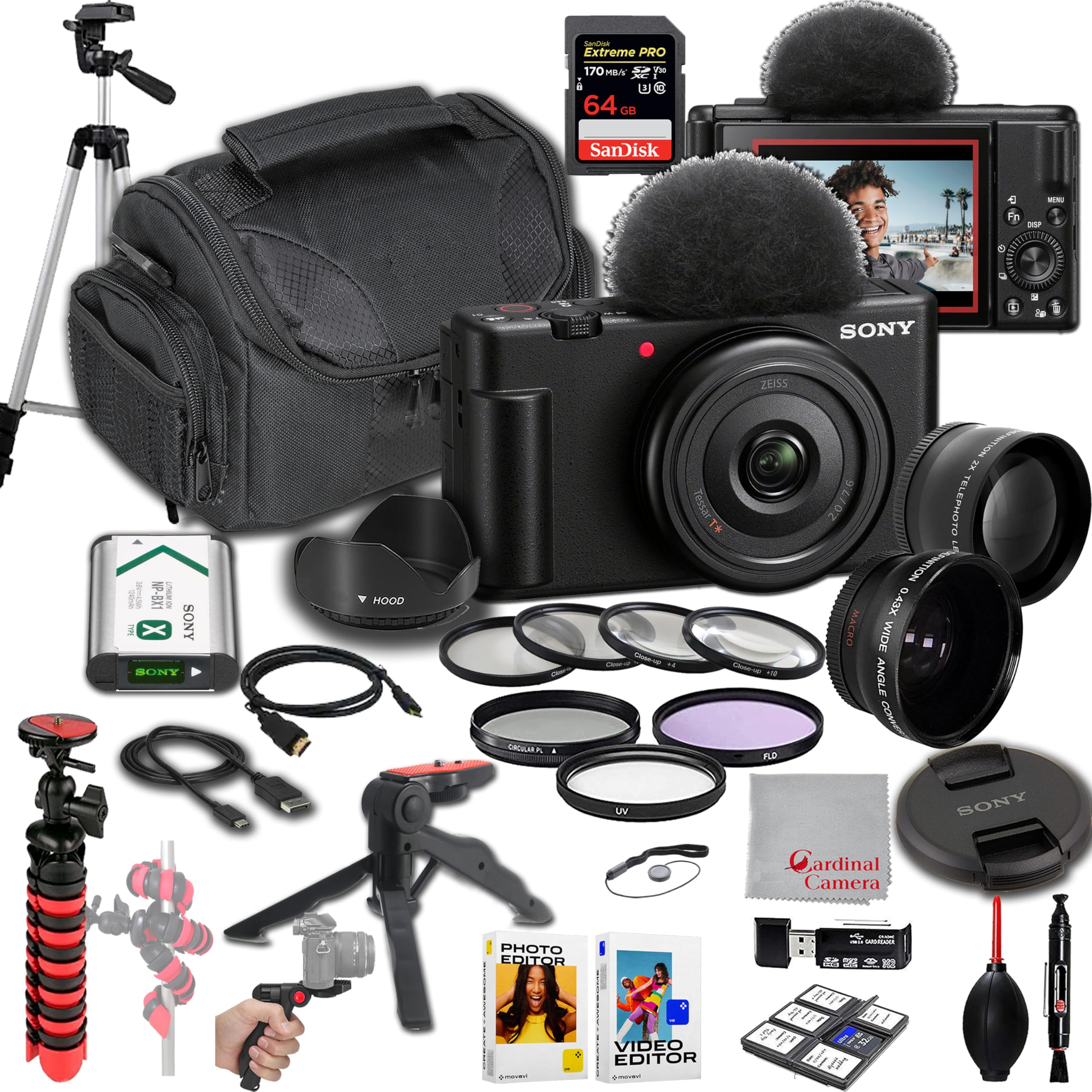 Amazon.com : Sony ZV-1F Vlogging Camera |20.1MP | 64GB Extreem