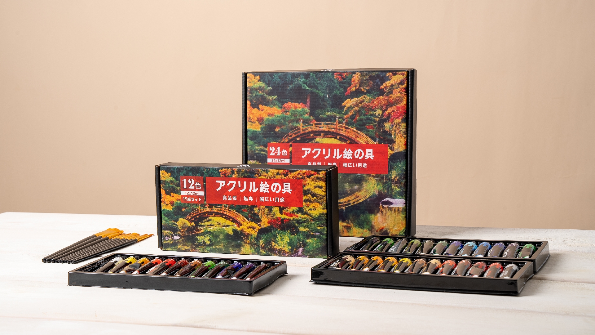 Amazon.co.jp: 35点セット アクリル絵の具 24色 アクリルガッシュ 10本