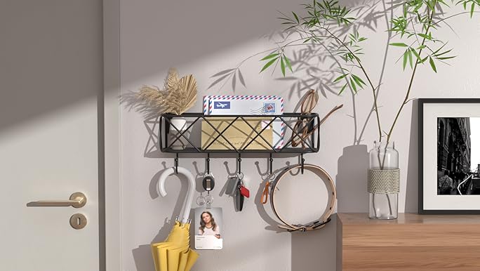 Amazon.com: HappyHapi Key Holder for Wall Decorative, Entryway Key