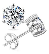 Amazon.co.jp: KRKC&CO モアッサナイト スタッドピアス メンズ 6本爪