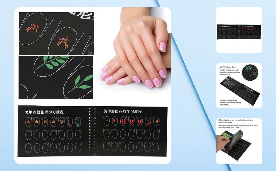 Amazon | Zjchao ネイル練習ブック，ネイルアート描画練習テンプレート