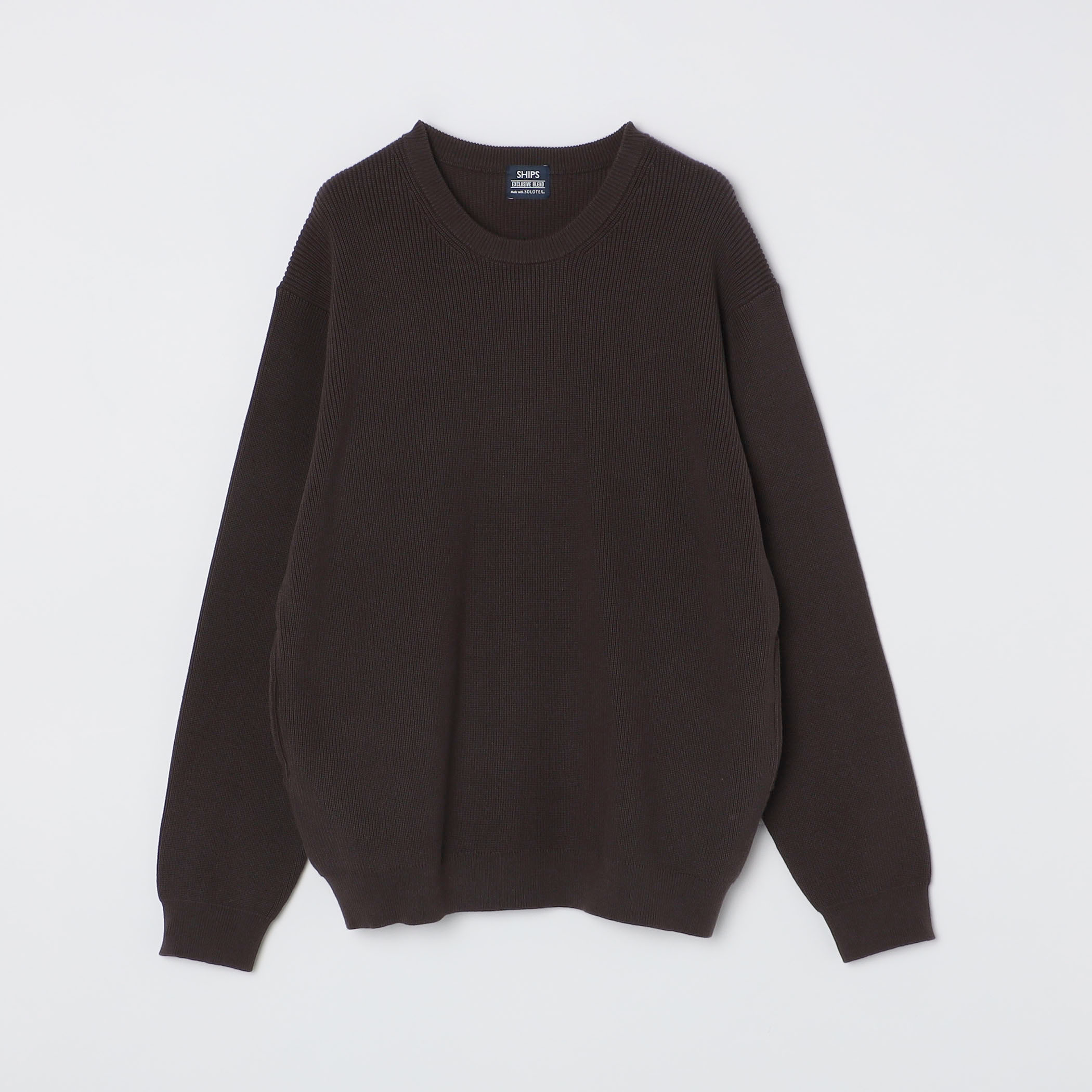 洗濯機可能〉12ゲージ コットン畦編みクルーネック ニット ｜Lineup